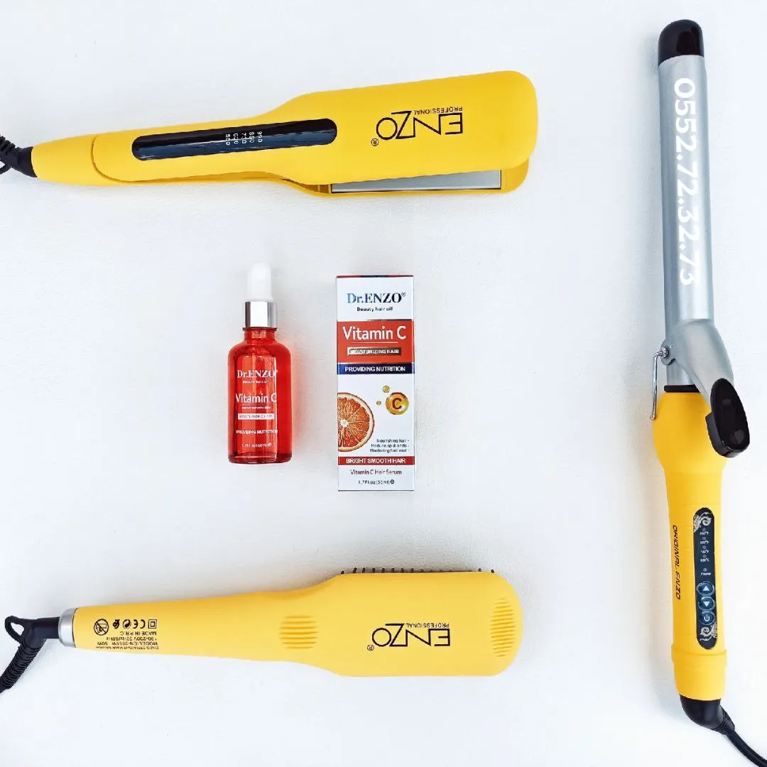 Coffret ENZO 3 en 1 lisseur boucleur brosse