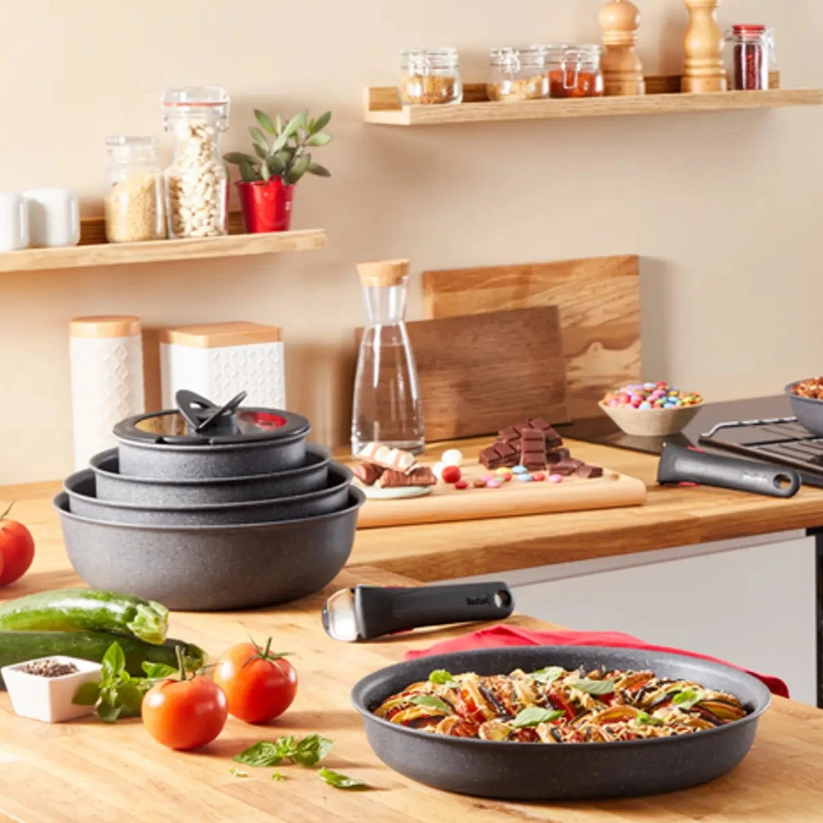 Poêles Tefal Ingenio Natural Force 24 28 cm poignée amovible